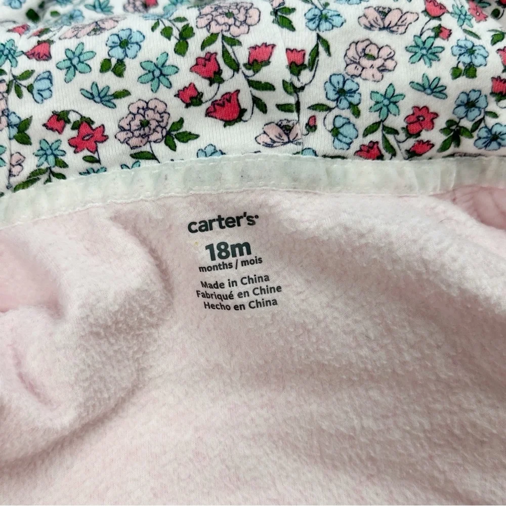 Carter's Girls Bear Fleece Hooded One Piece Coverall Jumpsuit Pink